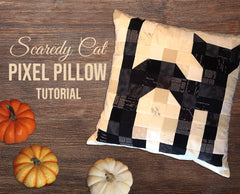 Scaredy Cat Pixel Pillow