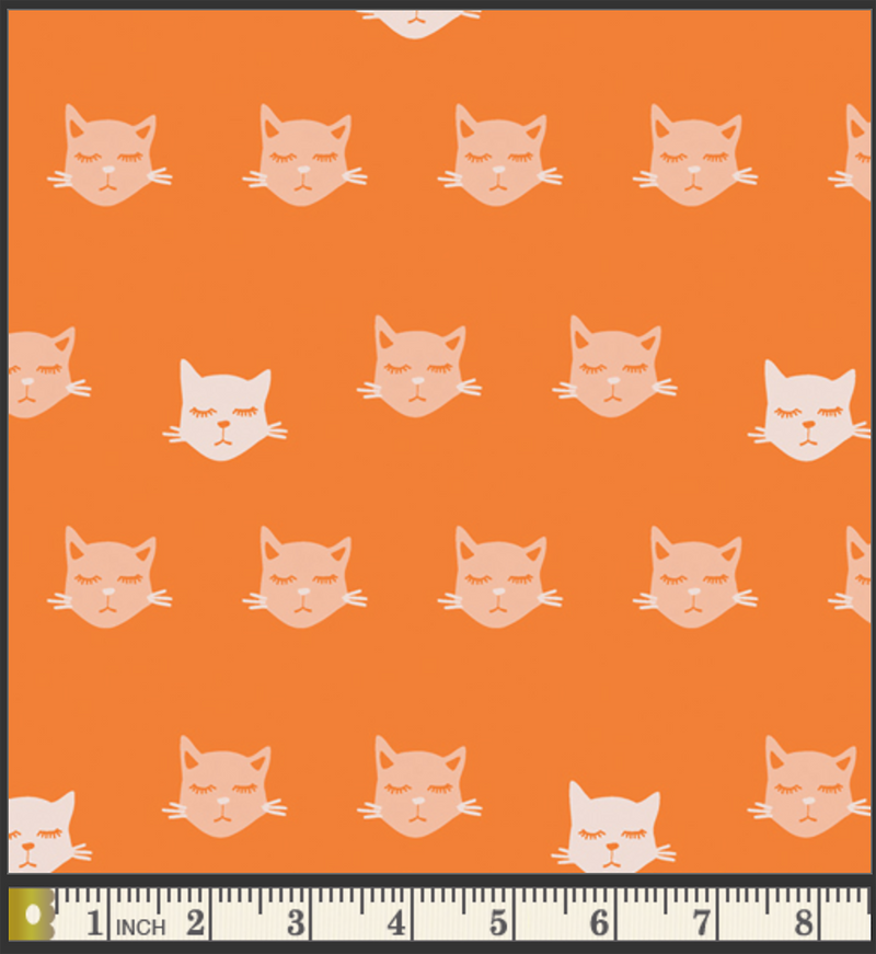 Oh, Meow! fabric by Jessica Swift: Cat Nap
