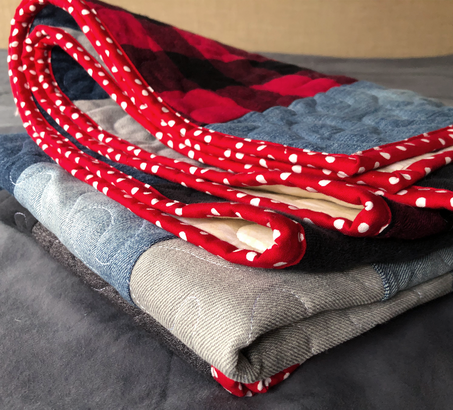 Upcycled Throw Quilt: Red Buffalo Plaid