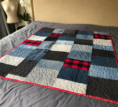 Upcycled Throw Quilt: Red Buffalo Plaid