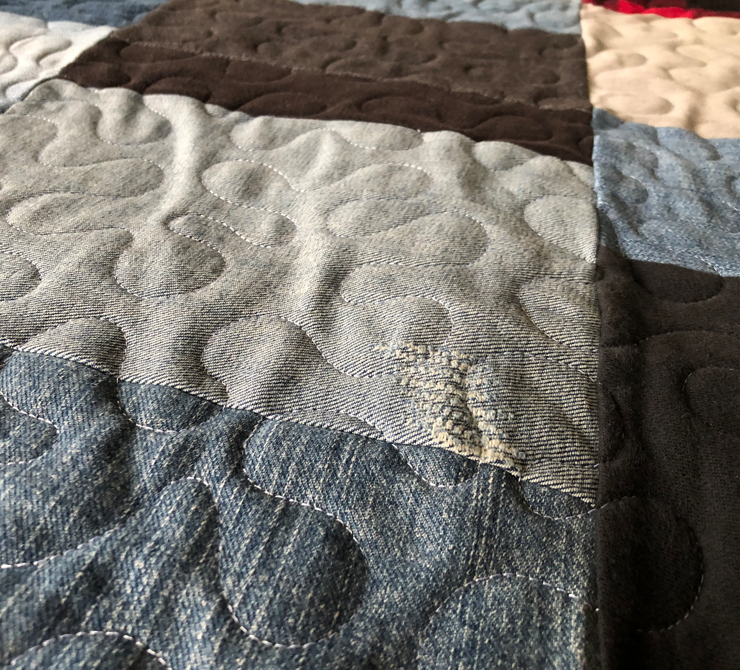 Upcycled Throw Quilt: Red Buffalo Plaid