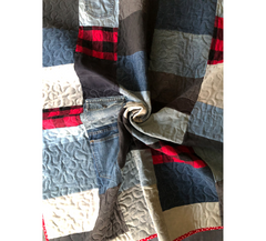Upcycled Throw Quilt: Red Buffalo Plaid