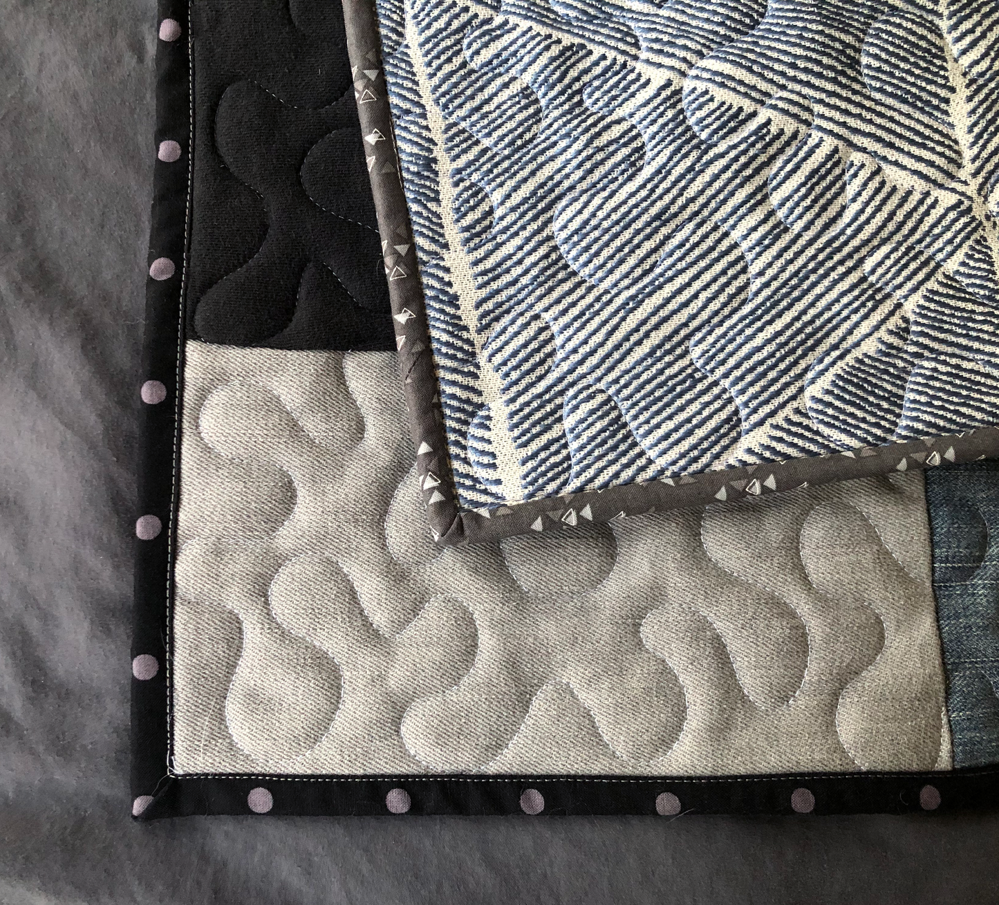 Upcycled Throw Quilt: Black with Buffalo Plaid