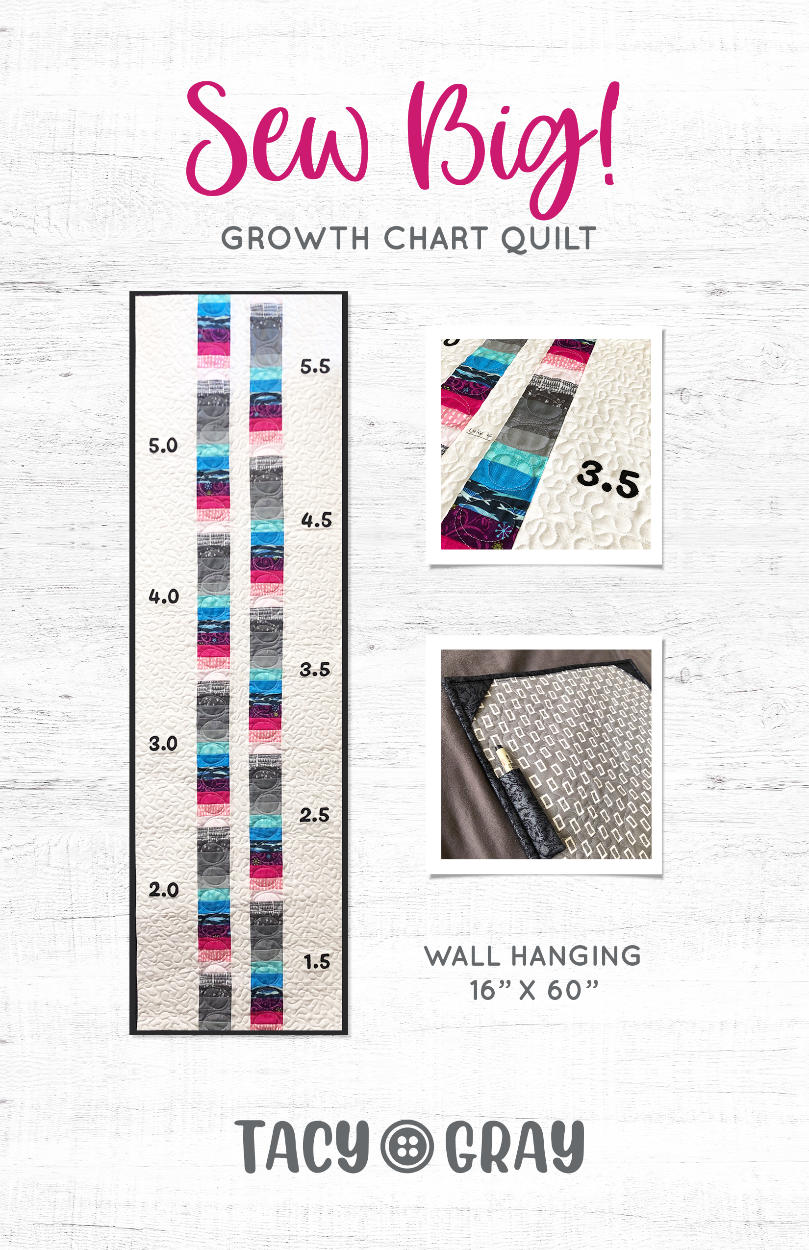 Quilted Growth Chart Pattern Completing The Growth Chart On The